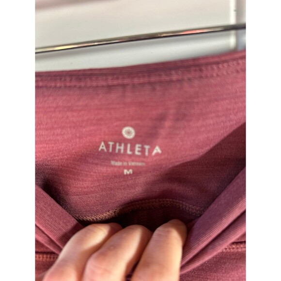 Designer Women's ATHLETA Size M Dusty Rose Colored Leggings - Picture 3 of 4